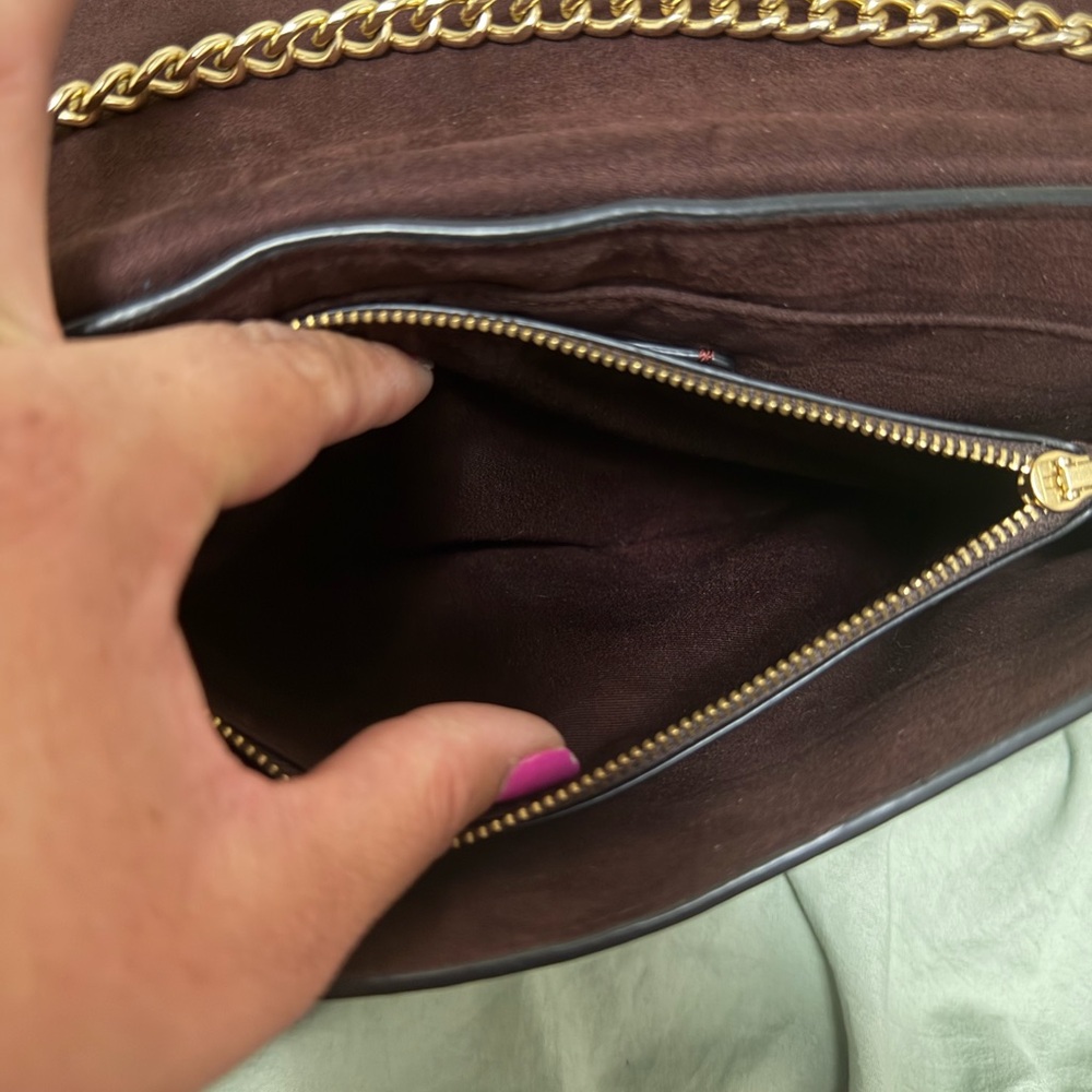 Coach Black Leather Shoulder Bag with Gold Accent C - Picture 6 of 8